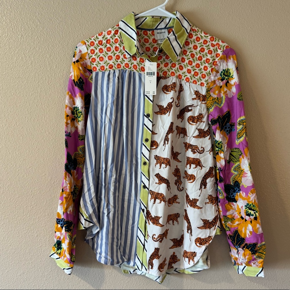 NWT Maeve by Anthropologie The Paz Buttondown shirt size small